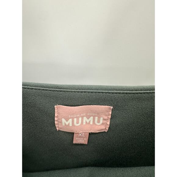 Show Me Your Mumu Eden Green Grey Square Neck Midi Dress Size XL Wedding Party - Picture 7 of 9